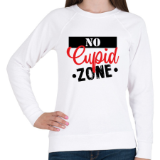 PRINTFASHION No Cupid zone - Női pulóver - Fehér női pulóver, kardigán