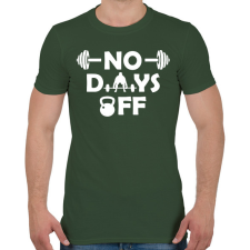 PRINTFASHION No days off - Férfi póló - Katonazöld férfi póló