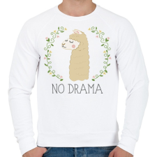 PRINTFASHION No Drama Lama - Férfi pulóver - Fehér férfi pulóver, kardigán