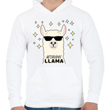 PRINTFASHION no drama llama - Férfi kapucnis pulóver - Fehér férfi pulóver, kardigán