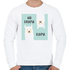 PRINTFASHION No drama llama - Férfi pulóver - Fehér