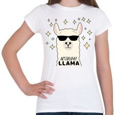 PRINTFASHION no drama llama - Női póló - Fehér női póló