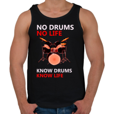 PRINTFASHION no drums no life - Férfi atléta - Fekete