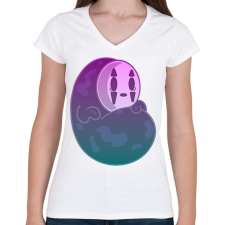 PRINTFASHION No-Face Spirit - Női V-nyakú póló - Fehér női póló