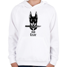 PRINTFASHION No fear - Gyerek kapucnis pulóver - Fehér