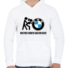 PRINTFASHION No free rides! - Férfi kapucnis pulóver - Fehér