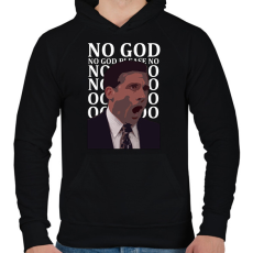 PRINTFASHION NO GOD PLEASE NO! - The office - Férfi kapucnis pulóver - Fekete