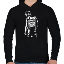 PRINTFASHION NO good - Férfi kapucnis pulóver - Fekete férfi pulóver, kardigán