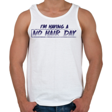 PRINTFASHION No hair day - Férfi atléta - Fehér atléta, trikó