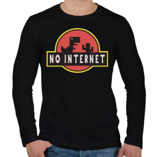 PRINTFASHION No internet - Férfi hosszú ujjú póló - Fekete