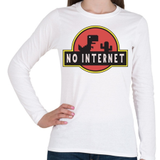 PRINTFASHION No internet - Női hosszú ujjú póló - Fehér női póló