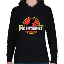 PRINTFASHION No internet - Női kapucnis pulóver - Fekete női pulóver, kardigán