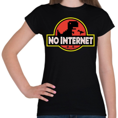PRINTFASHION No internet - Női póló - Fekete