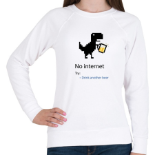 PRINTFASHION No internet - Try: Drink another beer - Női pulóver - Fehér női pulóver, kardigán