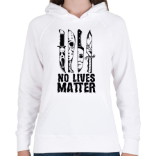 PRINTFASHION No lives matter - Női kapucnis pulóver - Fehér női pulóver, kardigán