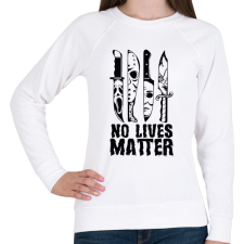 PRINTFASHION No lives matter - Női pulóver - Fehér női pulóver, kardigán