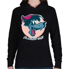 PRINTFASHION No, megállj csak! - Női kapucnis pulóver - Fekete női pulóver, kardigán