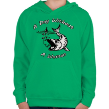 PRINTFASHION Nő mentes nap - Gyerek kapucnis pulóver - Zöld gyerek pulóver, kardigán