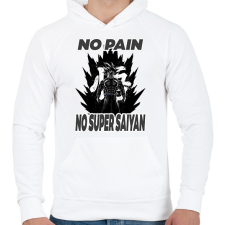 PRINTFASHION no pain2 - Férfi kapucnis pulóver - Fehér férfi pulóver, kardigán
