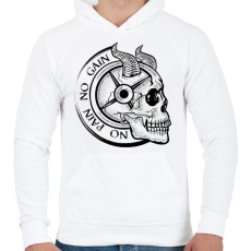 PRINTFASHION No Pain No Gain - Férfi kapucnis pulóver - Fehér