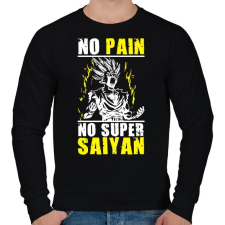 PRINTFASHION No pain, no Super Saiyan - Dragon ball - Férfi pulóver - Fekete férfi pulóver, kardigán