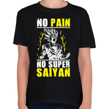 PRINTFASHION No pain, no Super Saiyan - Dragon ball - Gyerek póló - Fekete gyerek póló