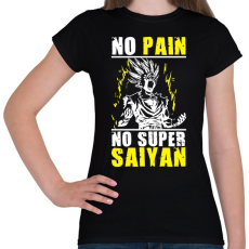 PRINTFASHION No pain, no Super Saiyan - Dragon ball - Női póló - Fekete