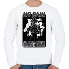 PRINTFASHION no pain no super saiyan  - Férfi pulóver - Fehér férfi pulóver, kardigán