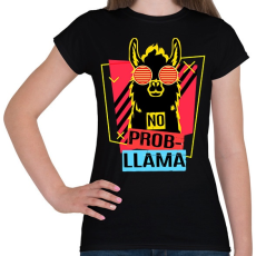 PRINTFASHION No prob-llama - Női póló - Fekete