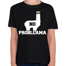 PRINTFASHION No probLama - Gyerek póló - Fekete gyerek póló