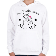 PRINTFASHION No ProbLama Mama - Gyerek kapucnis pulóver - Fehér gyerek pulóver, kardigán