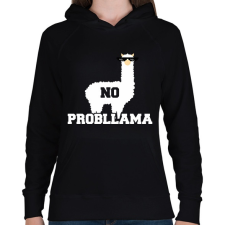 PRINTFASHION No probLama - Női kapucnis pulóver - Fekete női pulóver, kardigán