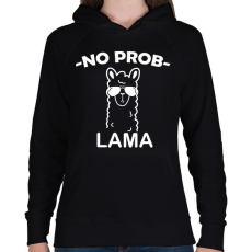 PRINTFASHION No problama - Női kapucnis pulóver - Fekete