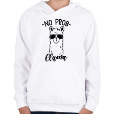 PRINTFASHION No Probllama - Gyerek kapucnis pulóver - Fehér gyerek pulóver, kardigán