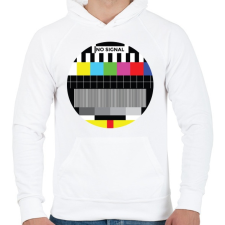 PRINTFASHION No signal - Férfi kapucnis pulóver - Fehér férfi pulóver, kardigán