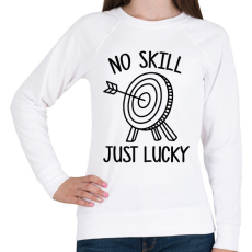 PRINTFASHION No skill just lucky - Női pulóver - Fehér