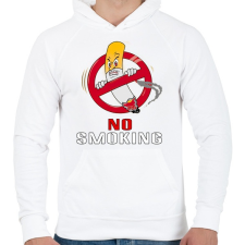 PRINTFASHION no smoking - Férfi kapucnis pulóver - Fehér férfi pulóver, kardigán