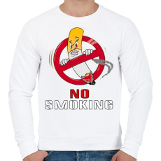 PRINTFASHION no smoking - Férfi pulóver - Fehér