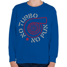 PRINTFASHION No turbo no fun - Gyerek pulóver - Királykék