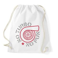 PRINTFASHION No turbo no fun - Sportzsák, Tornazsák - Fehér tornazsák