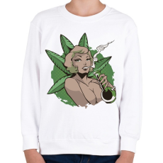 PRINTFASHION Nő vízipipával - bong - Gyerek pulóver - Fehér