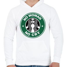 PRINTFASHION No woman No cry - Férfi kapucnis pulóver - Fehér