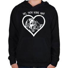 PRINTFASHION No, you hang up! - Gyerek kapucnis pulóver - Fekete