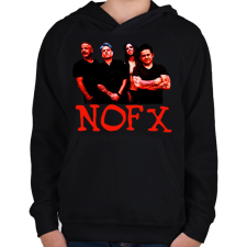 PRINTFASHION nofx - Gyerek kapucnis pulóver - Fekete gyerek pulóver, kardigán
