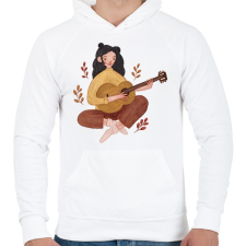 PRINTFASHION Női gitáros - Férfi kapucnis pulóver - Fehér női pulóver, kardigán