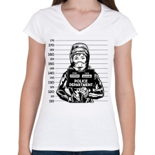 PRINTFASHION Női motoros - Női V-nyakú póló - Fehér női póló