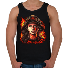 PRINTFASHION Női tűzoltó - Férfi atléta - Fekete