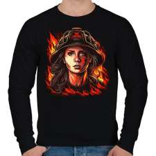 PRINTFASHION Női tűzoltó - Férfi pulóver - Fekete férfi pulóver, kardigán