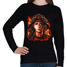 PRINTFASHION Női tűzoltó - Női pulóver - Fekete női pulóver, kardigán