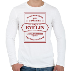 PRINTFASHION Nők gyöngye - Névvel, évszámmal - Férfi hosszú ujjú póló - Fehér